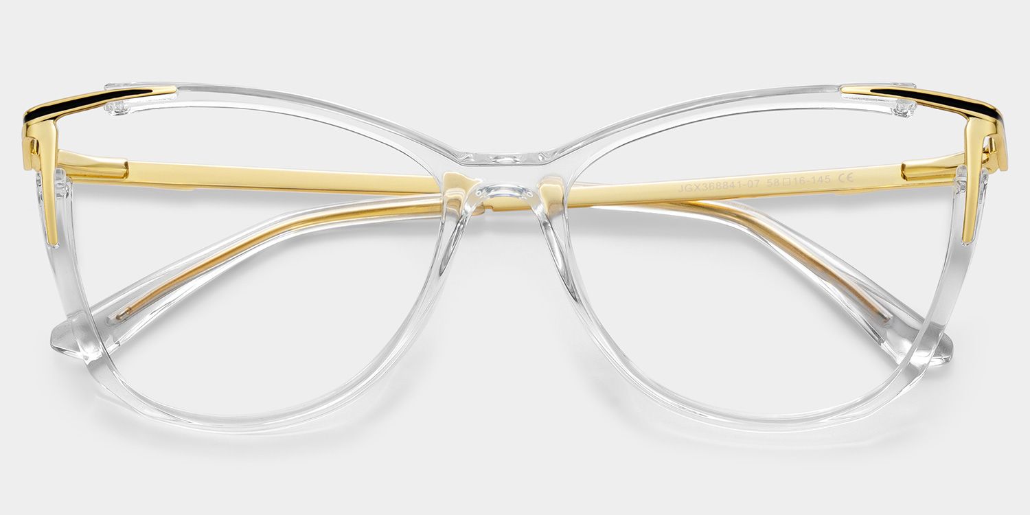 Cat eye Yomary Clear Frame Glasses | ZEELOOL UK1
