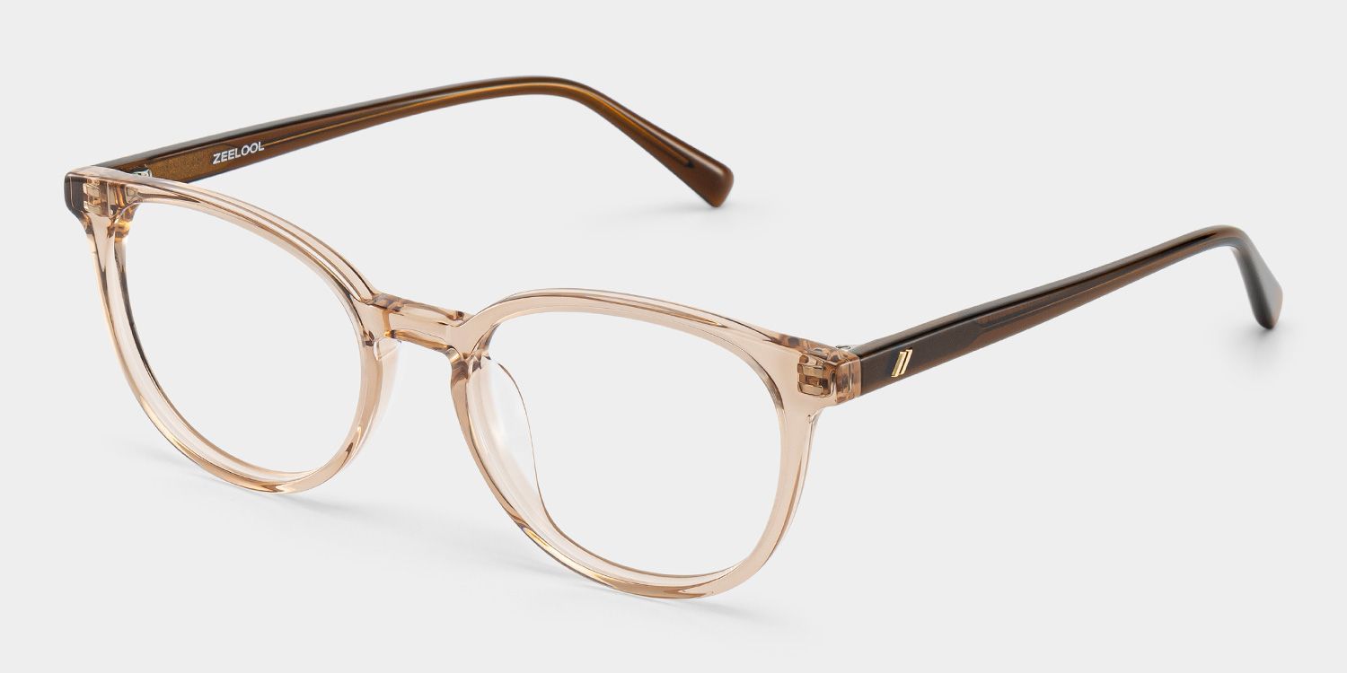 Allison Round Transparent Brown Glasses for the Female | ZEELOOL3