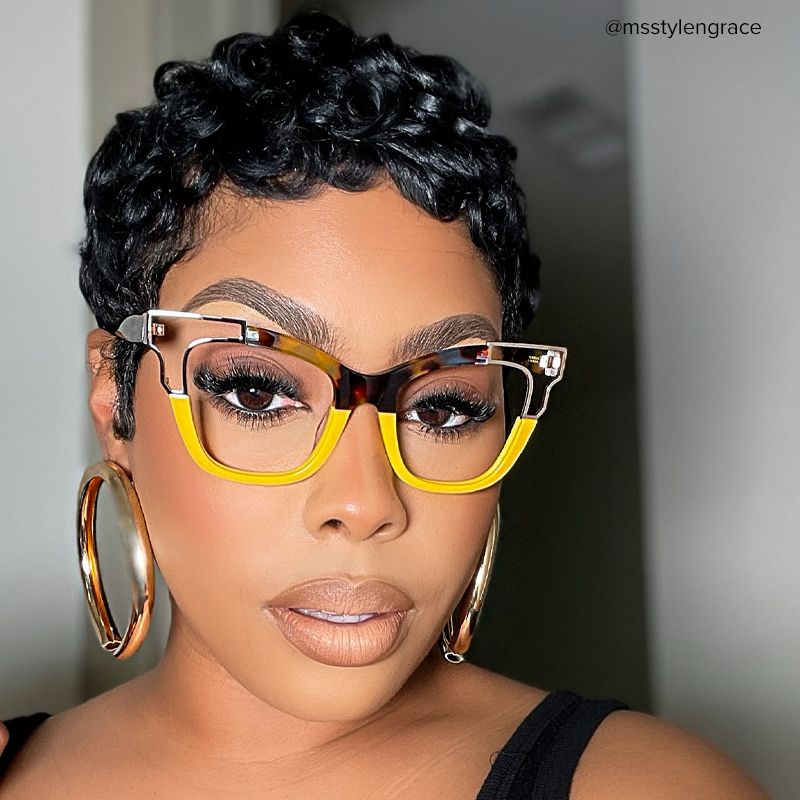 Rhoden Yellow Cateye Frame Glasses | Zeelool7