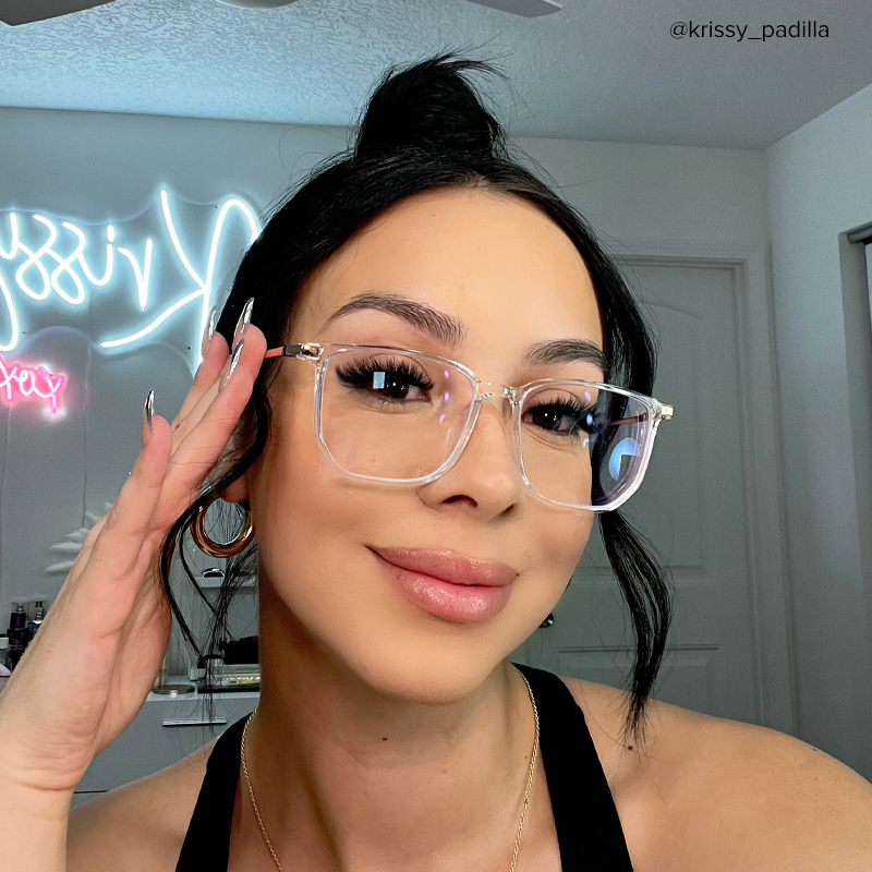 Fezell TR90 Square Crystal Frame Glasses | ZEELOOL UK5