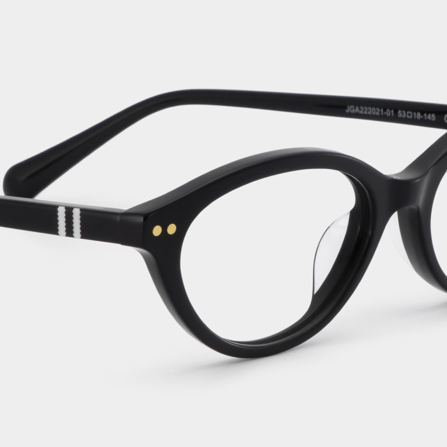 Ashby Black Oval-Frame Glasses | Slim Varsity Style4