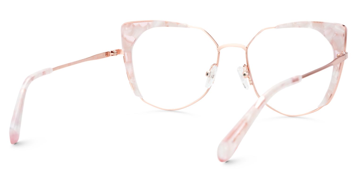 Ketty Pink Candlelight Cateye Prescription Glasses | ZEELOOL UK3