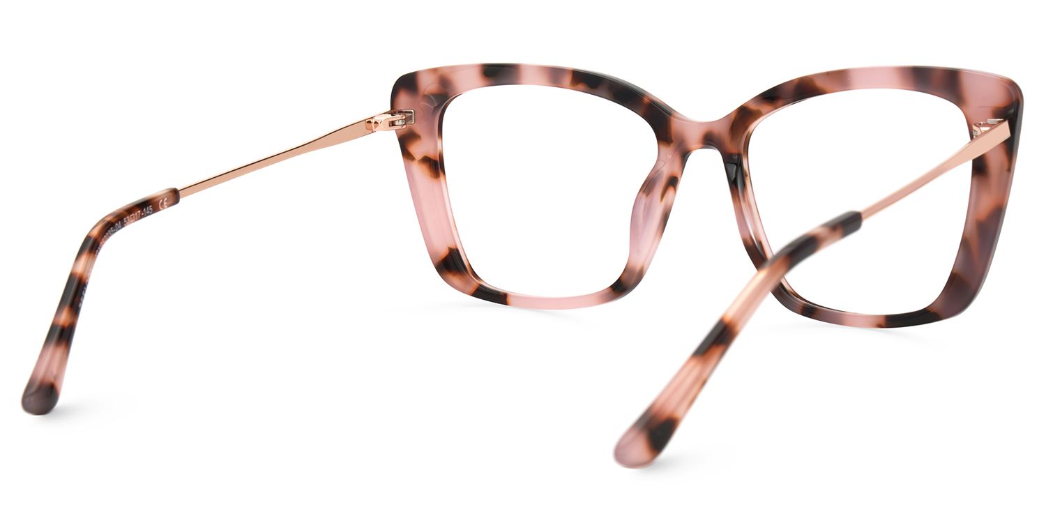 Sheyla Pink Tortoise Cat Eye Glasses for Women | ZEELOOL UK4