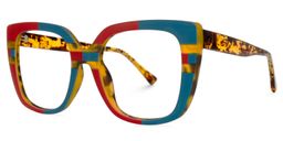 Brenda Square Blue-Red Glasses1