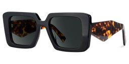 Reeve Black Rectangle Sunglasses2