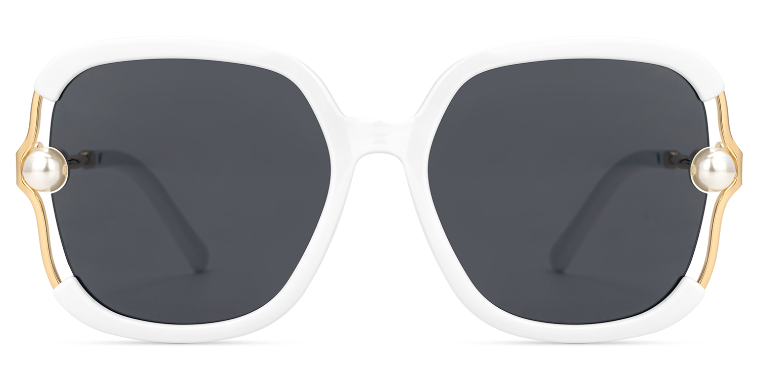 Steffanie Square White Sunglasses0