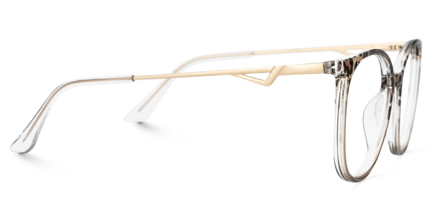 Round Brown Transparent Glasses Chanty in Thin Frame Style | ZEELOOL UK2