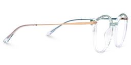 Caylan Round Transparent Green Glasses2