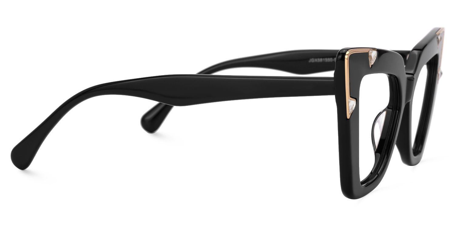 Designer Pedley Cat Eye Black Pointy Frame Glasses2