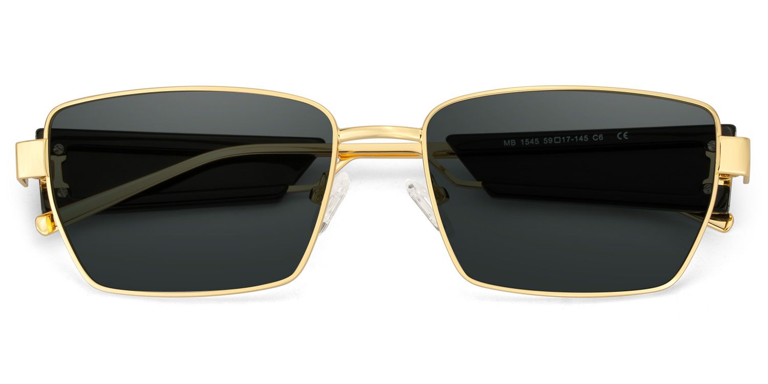 Aluna Rectangle Gold Polarized Sunglasses1