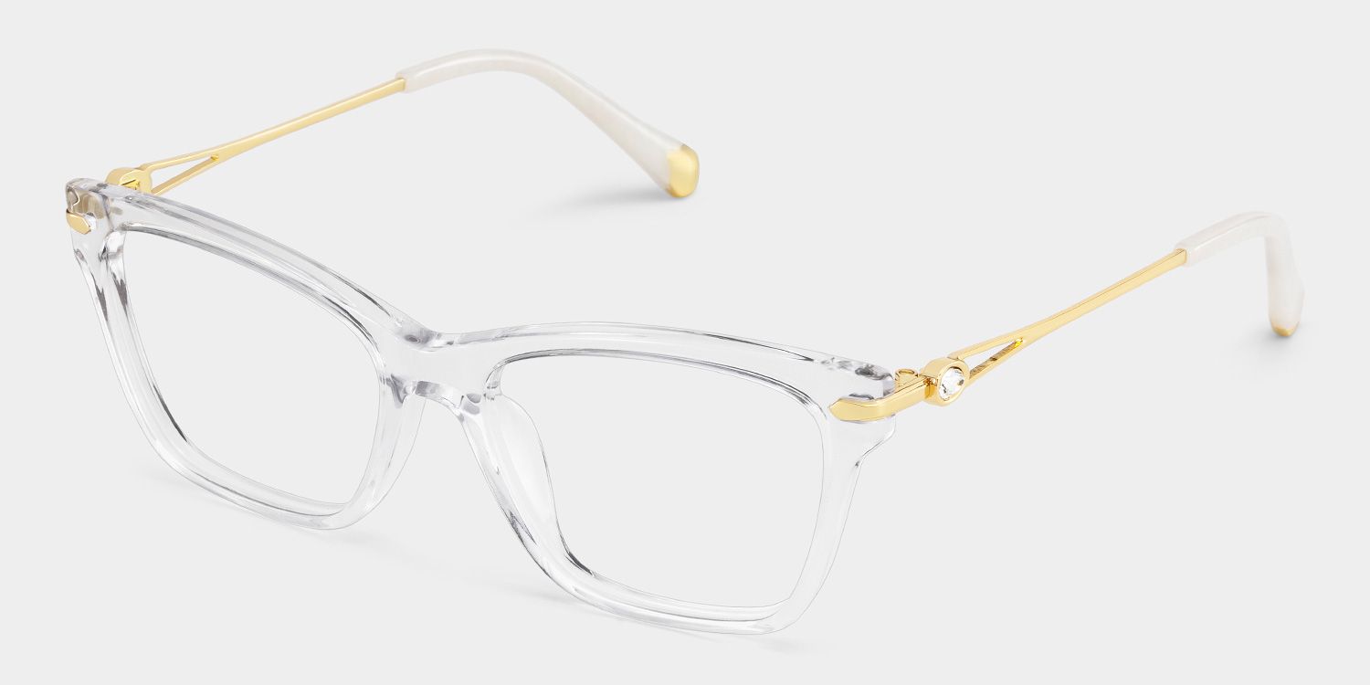 Cat eye Clear Eyeglasses- Amelia Mixed Frame Glasses3