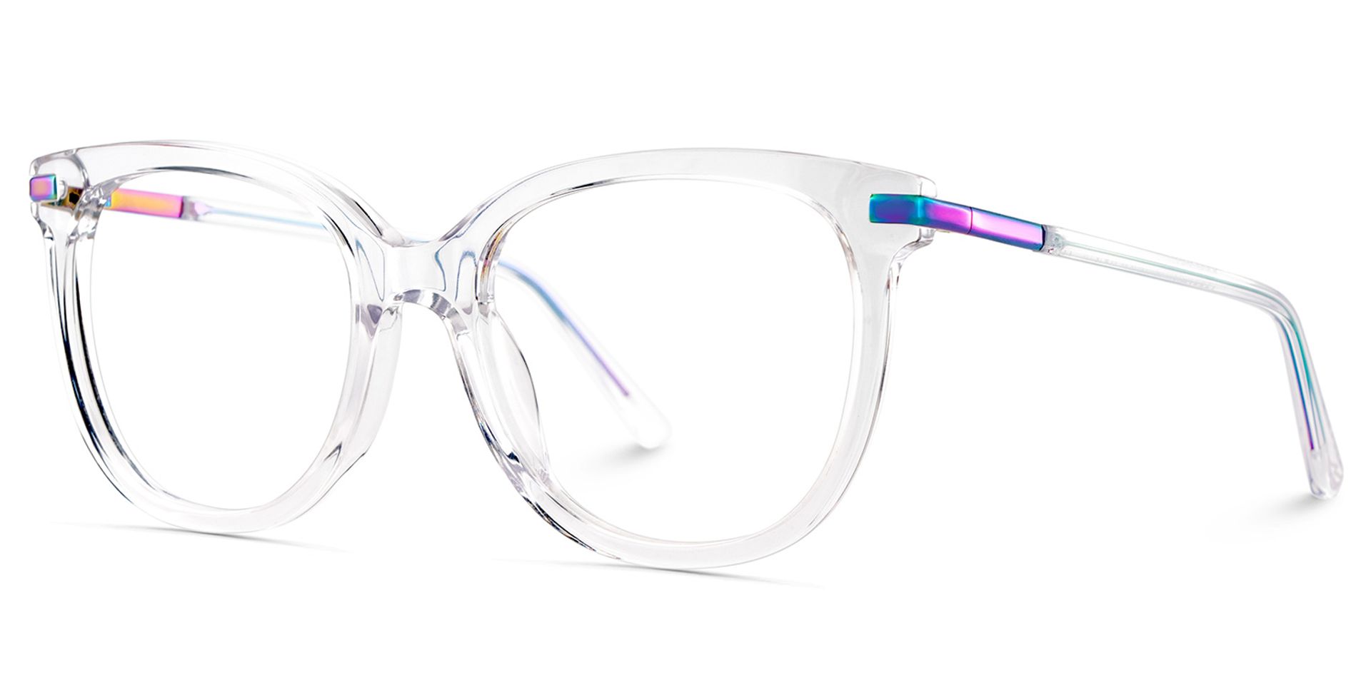 Round Grey Glasses With a Clear Color3