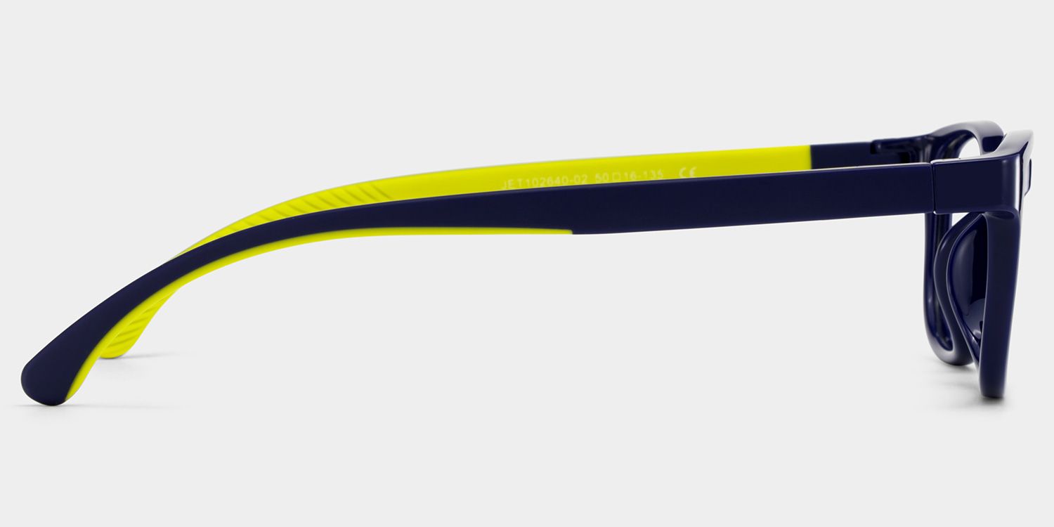 Robin Rectangle Black Yellow Frame Eyeglasses for Pre-tweens3