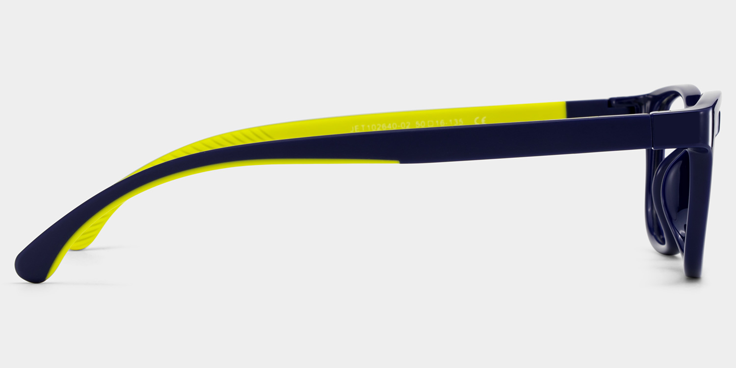 Robin Rectangle Black Yellow Frame Eyeglasses for Pre-tweens3