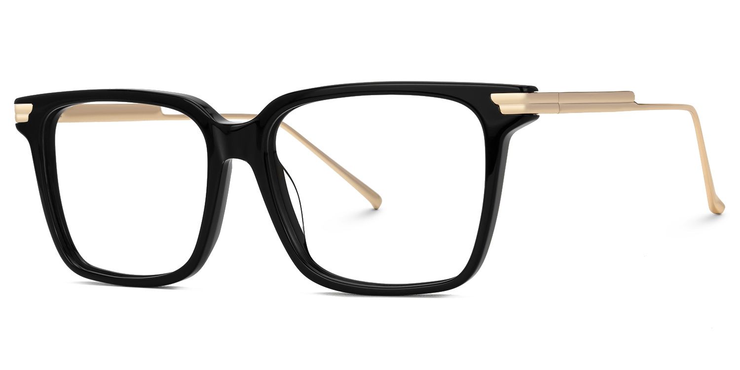Viixen Rectangle Black Frame Glasses | ZEELOOL UK1