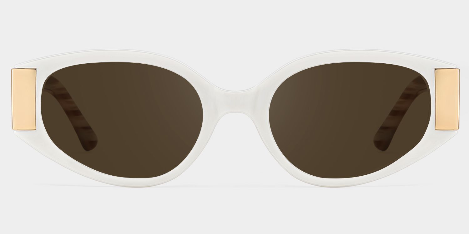 Havana white Frame Polarized Sunglasses with cat-eye Style Online | ZEELOOL UK0