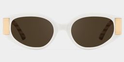 Havana White Brown Cat eye Sunglasses0