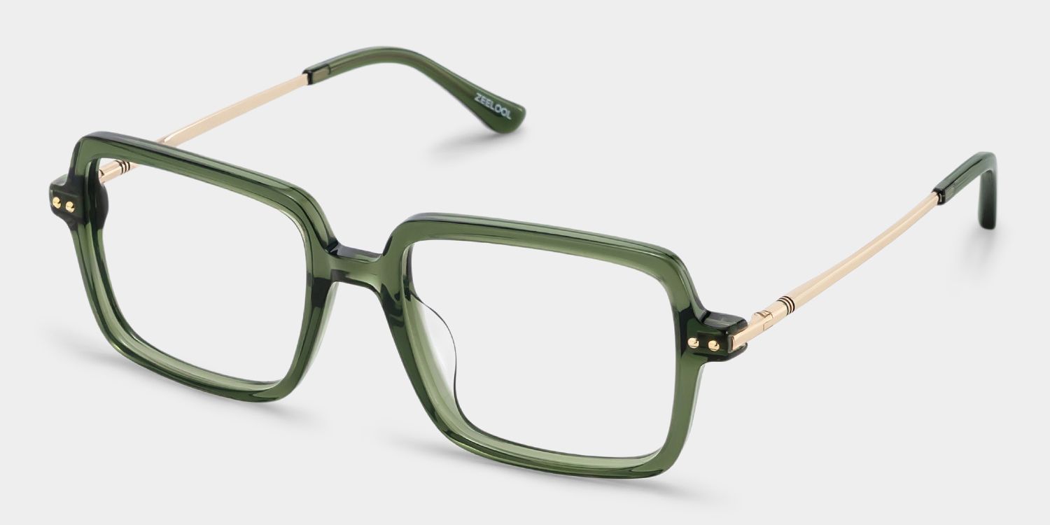 Asher Green Rectangle Glasses | Slim Varsity Essential2