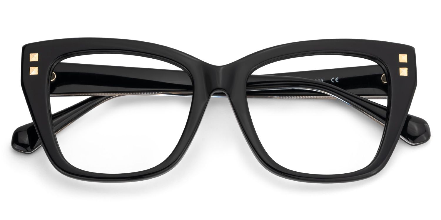 Tessia Black Square Glasses Women's Glasses| ZEELOOL UK2