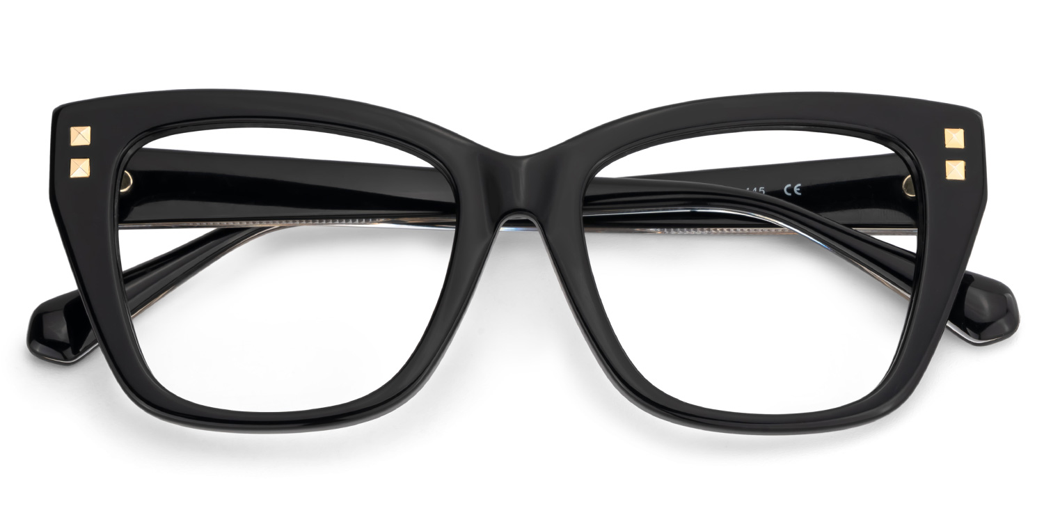 Tessia Square Black Glasses2