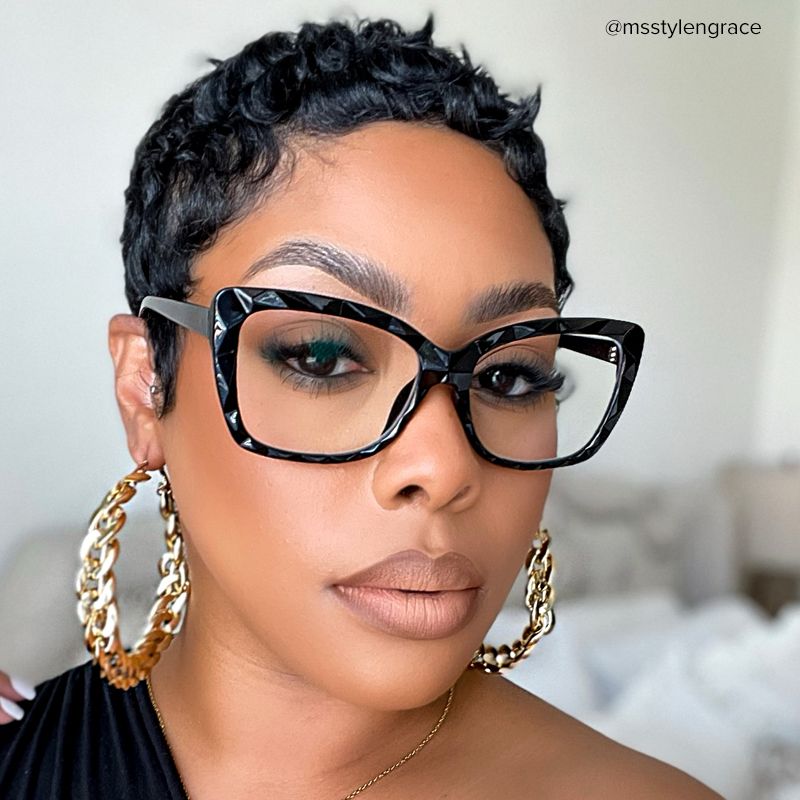 Wendell Black Cat Eye Frame Glasses | ZEELOOL UK4