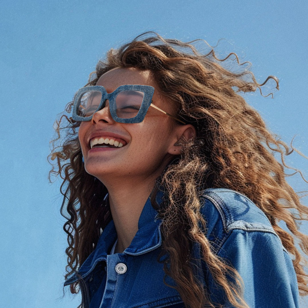 ZEELOOL Latanya Square Blue Glasses
