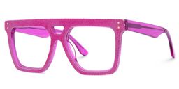 Rubin Square Hot Pink Denim Glasses1