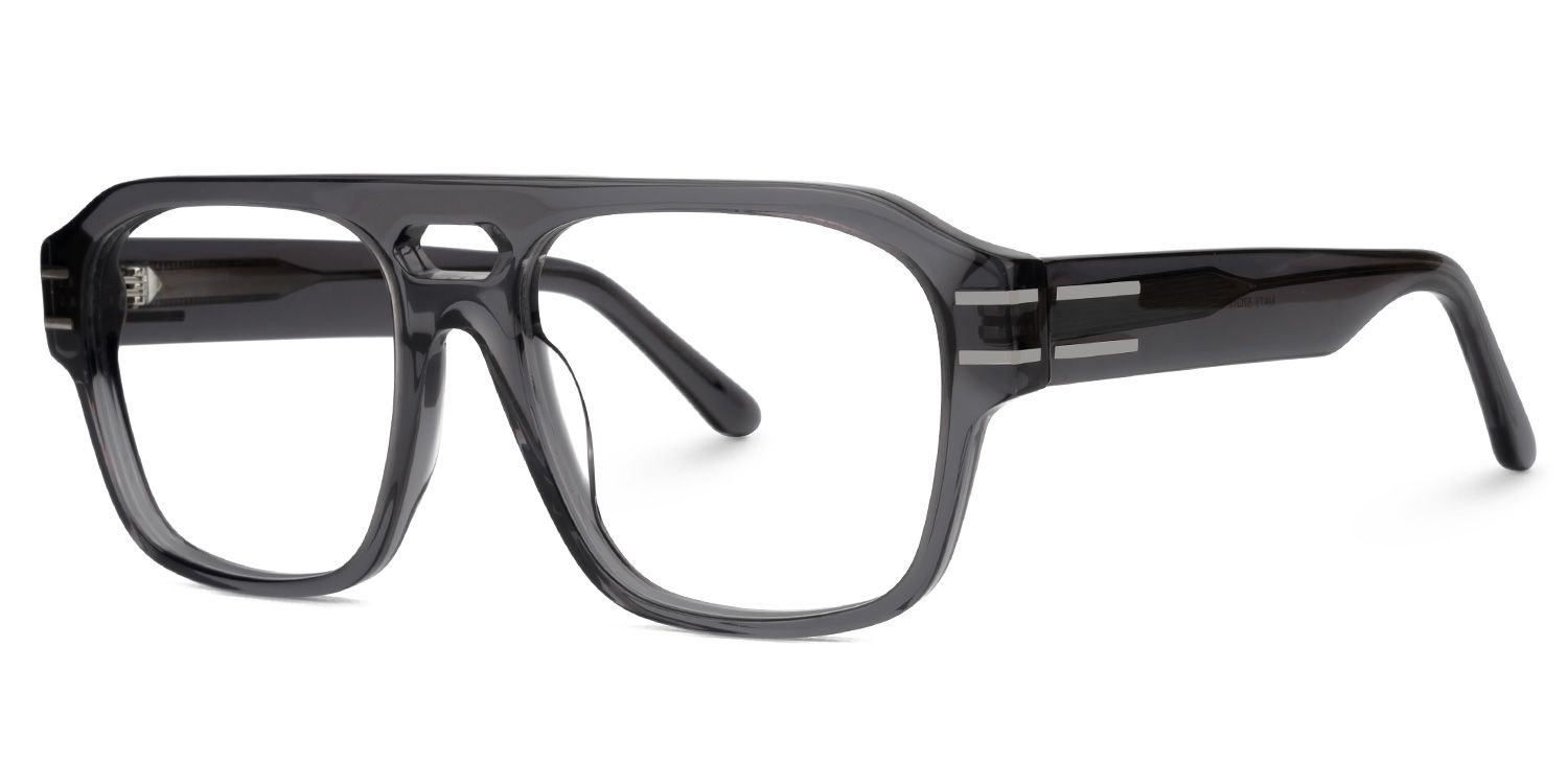 Haque Gray Eyeglasses with Aviator Shape | ZEELOOL UK1