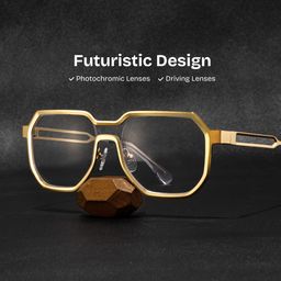 Hype Gold Geometric Glasses0