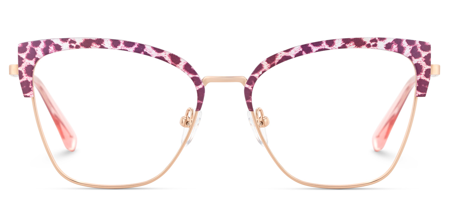 Harley Browline Pink-leopard Color Frame Glasses for Women | Zeelool1