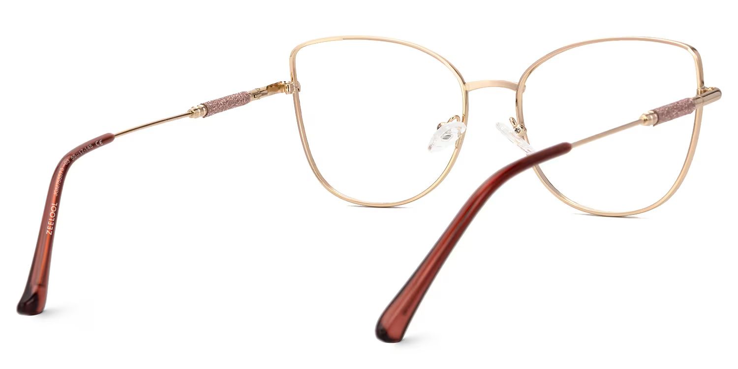 Seisay Eyeglasses in Black-Gold Cateye Design | ZEELOOL UK3