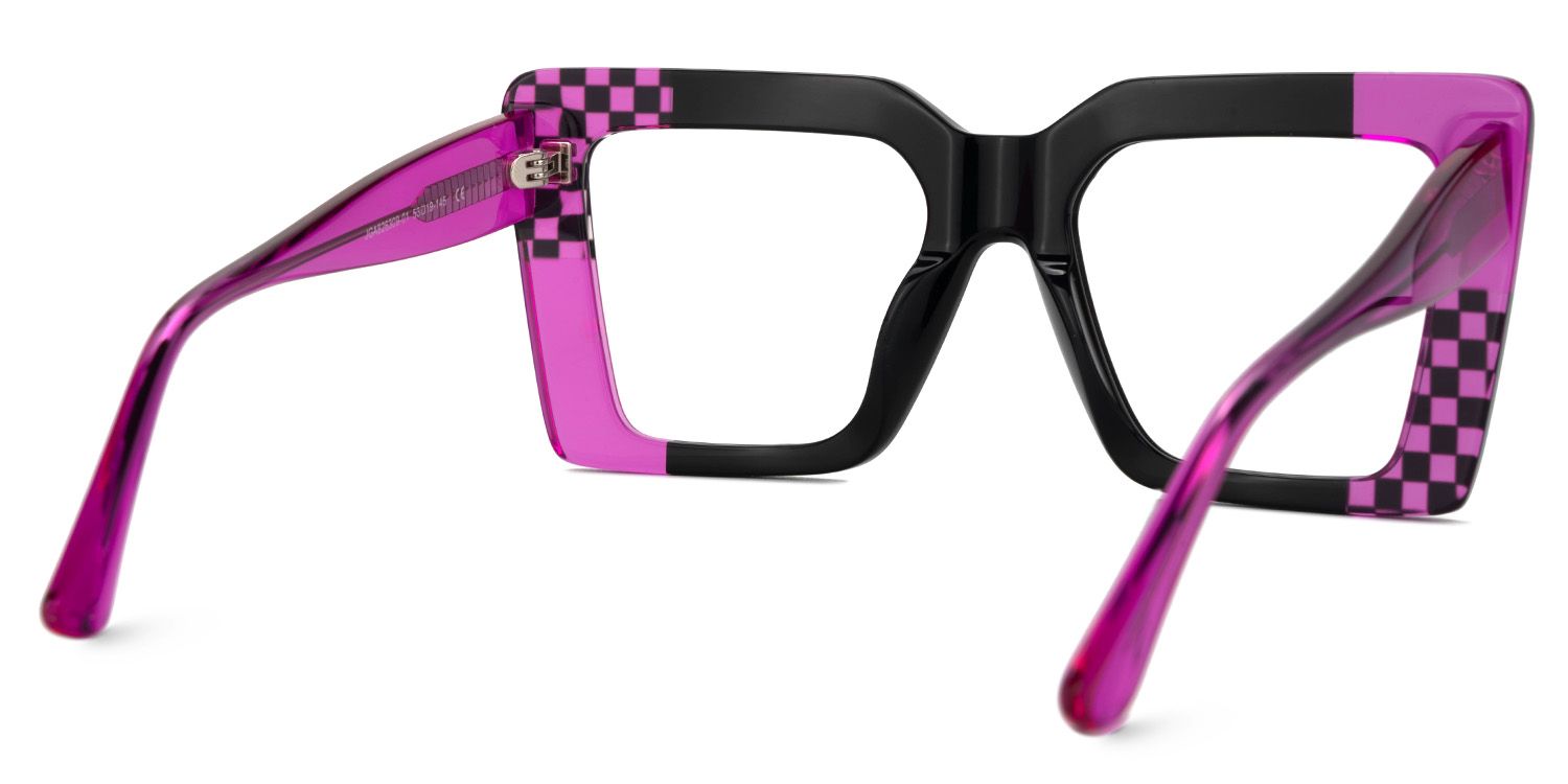 Shamika Large Purple and Black Glasses with Rectangle Frames | ZEELOOL UK3
