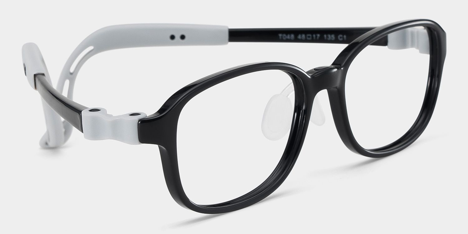 Bright Rectangle Black Frame Eyeglasses for Pre-tweens2