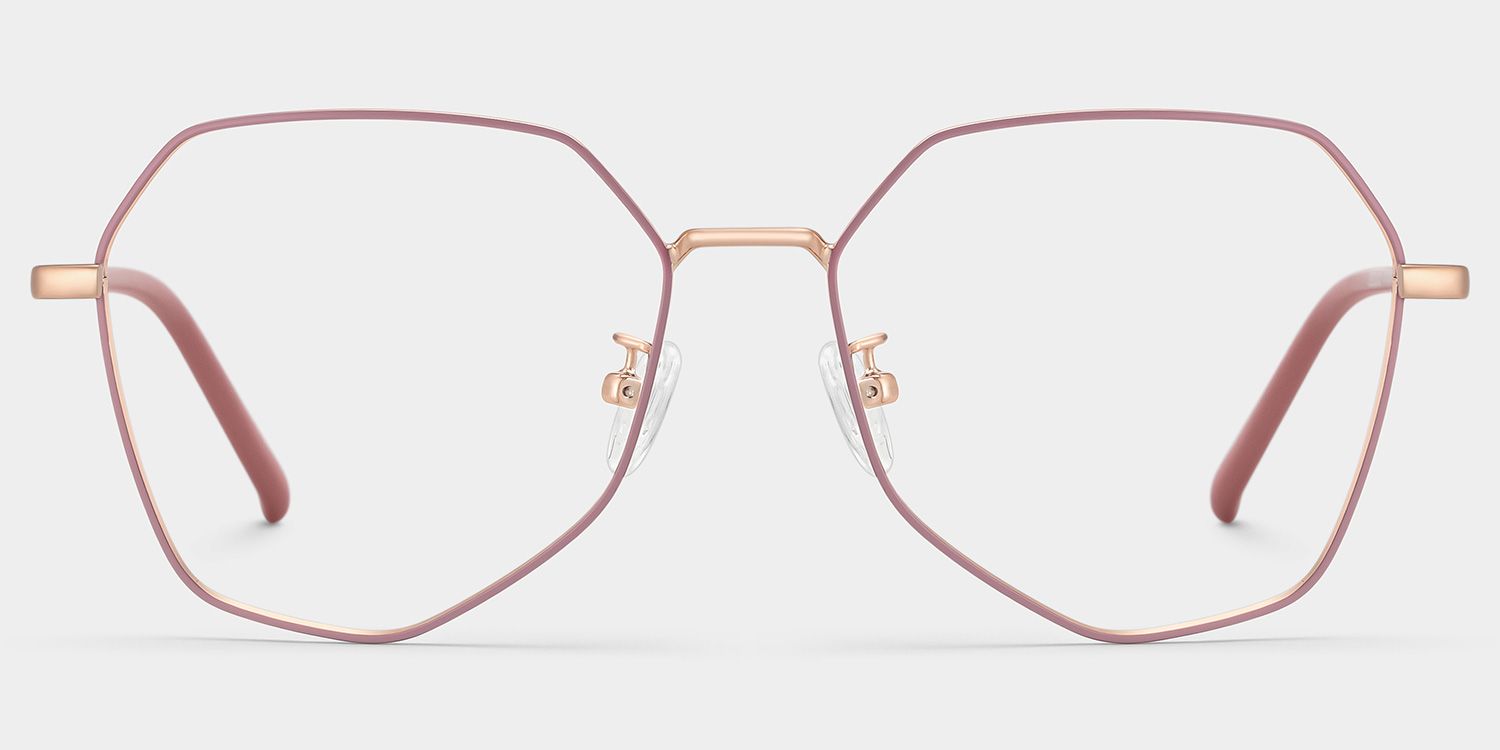 Bivins Geometric Pink Glasses | ZEELOOL UK2