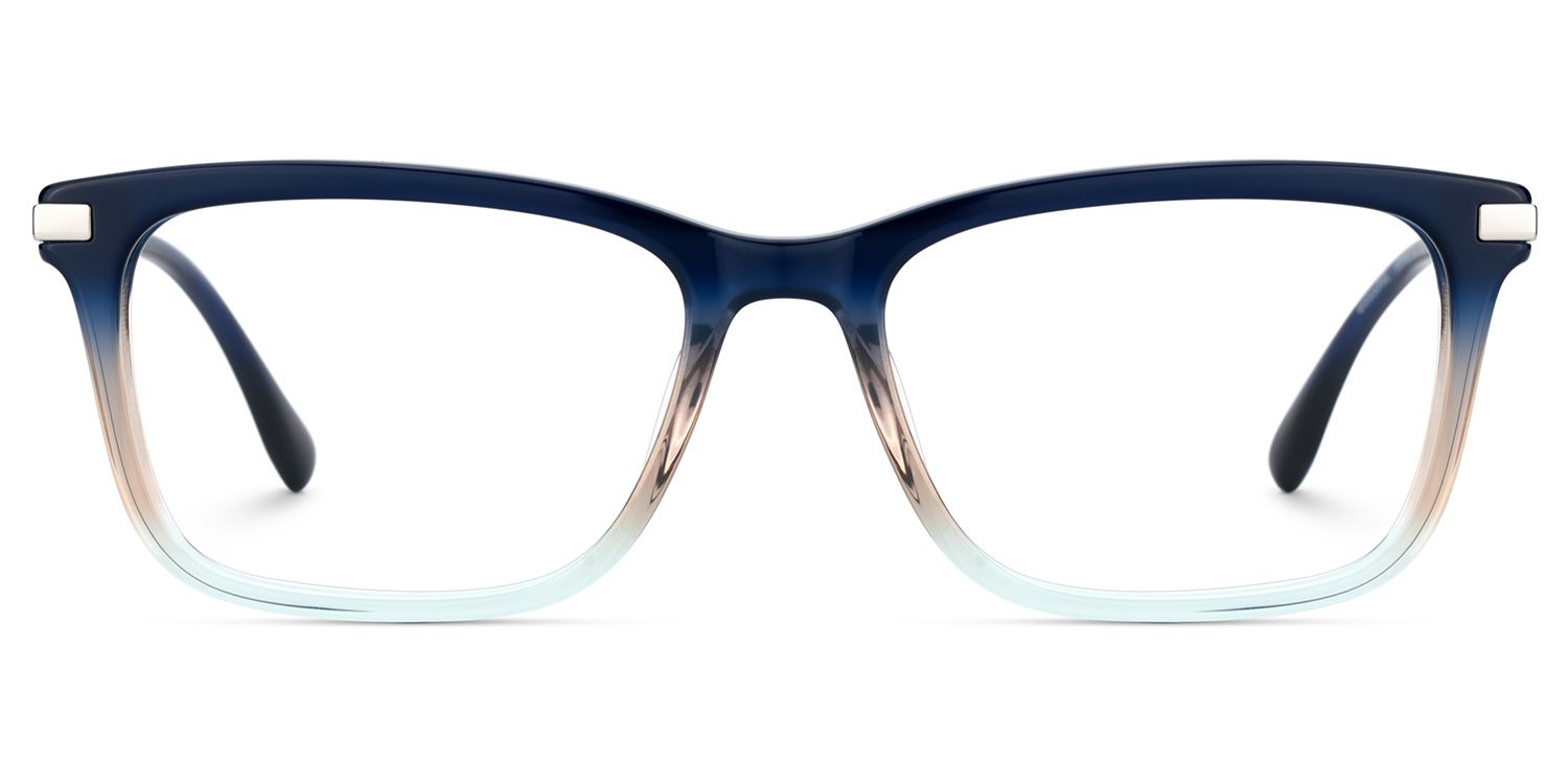 Zane Rectangle Blue Color Frame Glasses for Men | ZEELOOL UK0