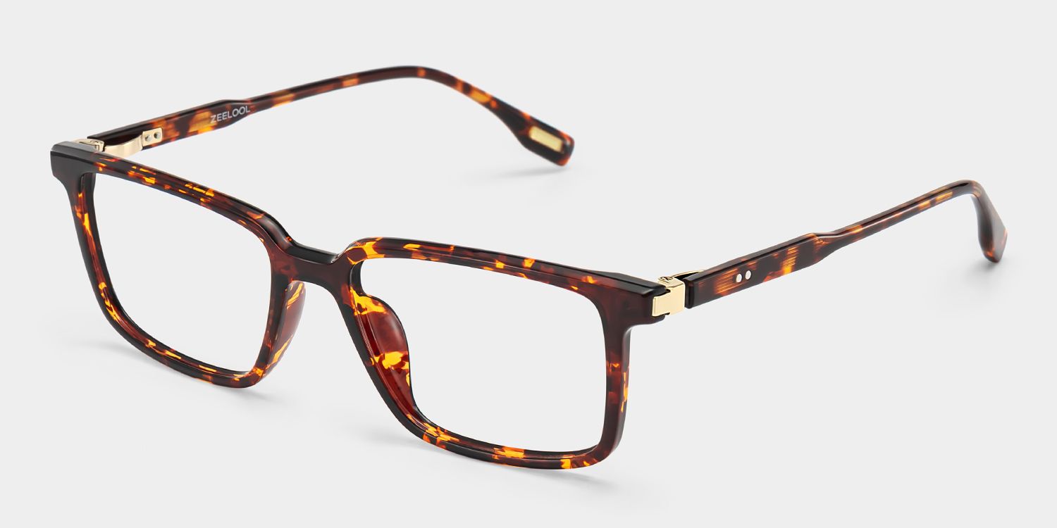 Cyrus Long Rectangle Glasses in Tortoise Frames | ZEELOOL UK2