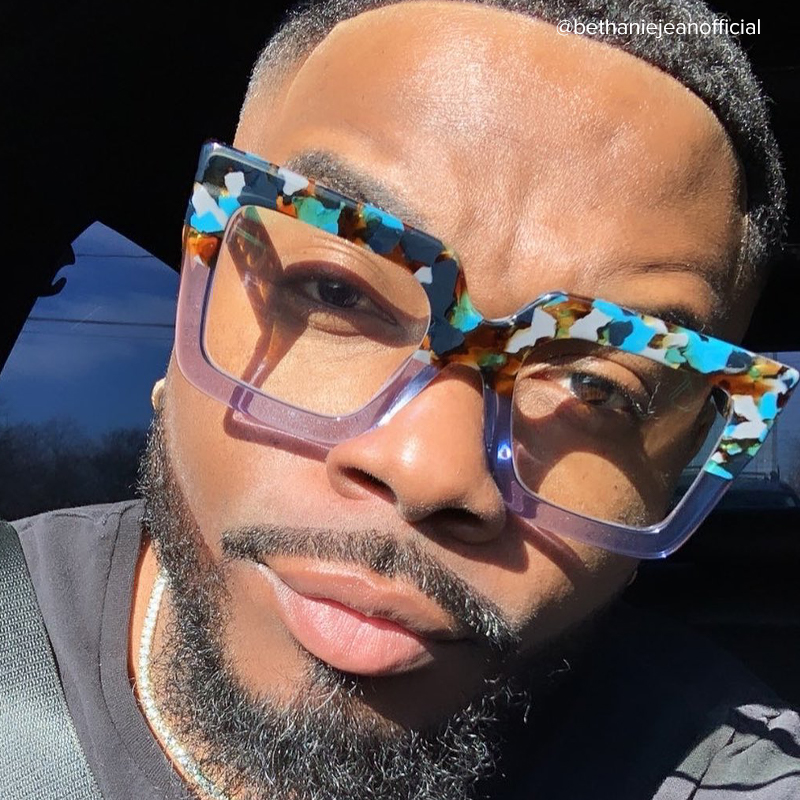 ZEELOOL Brandon Square Blue Glasses