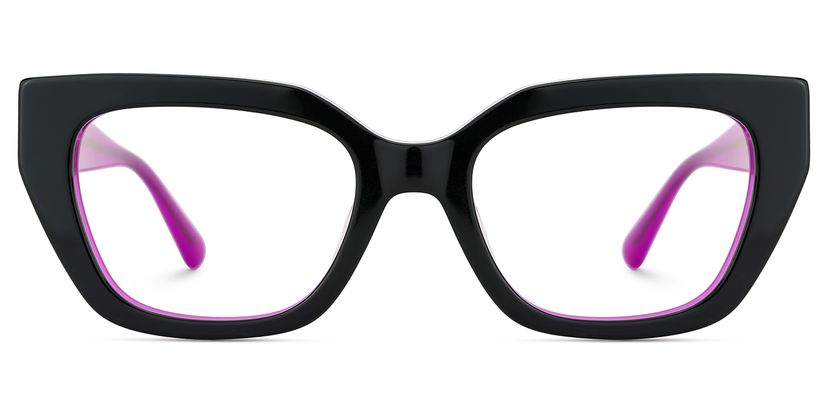 Flare Rectangle Black Glasses