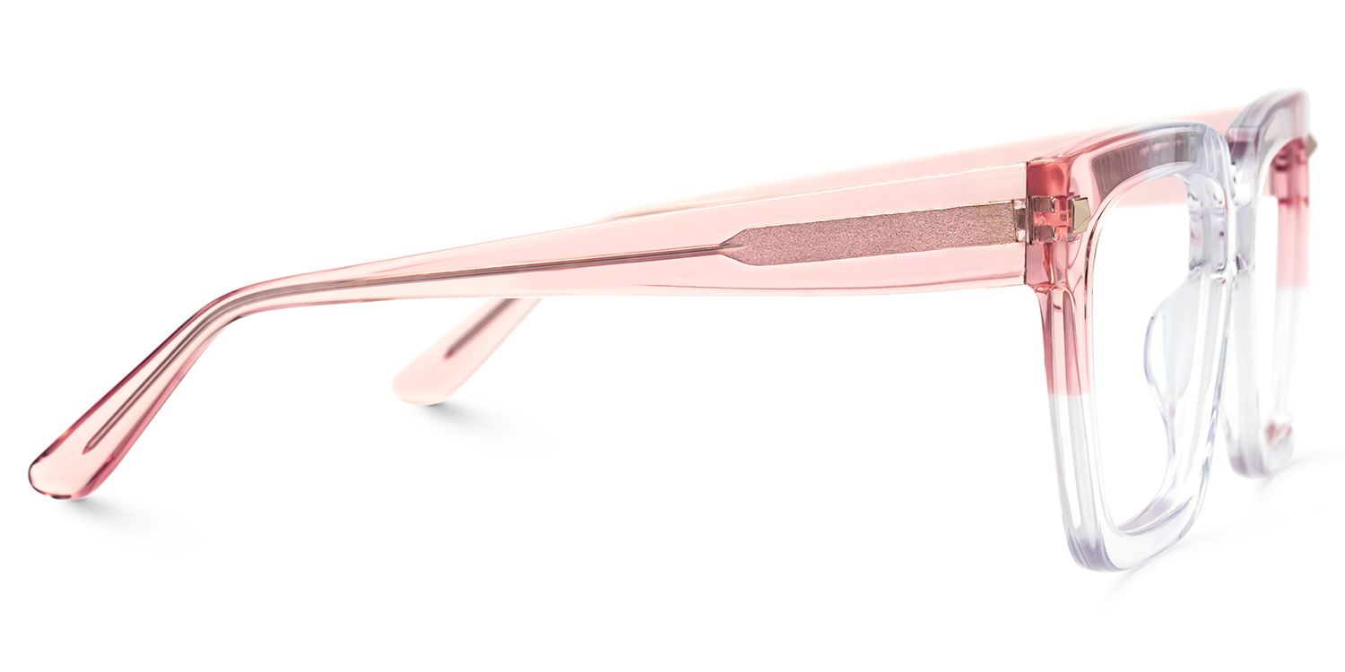 Glendalis Square Clear Frame with Pink Arms for Women | ZEELOOL UK2