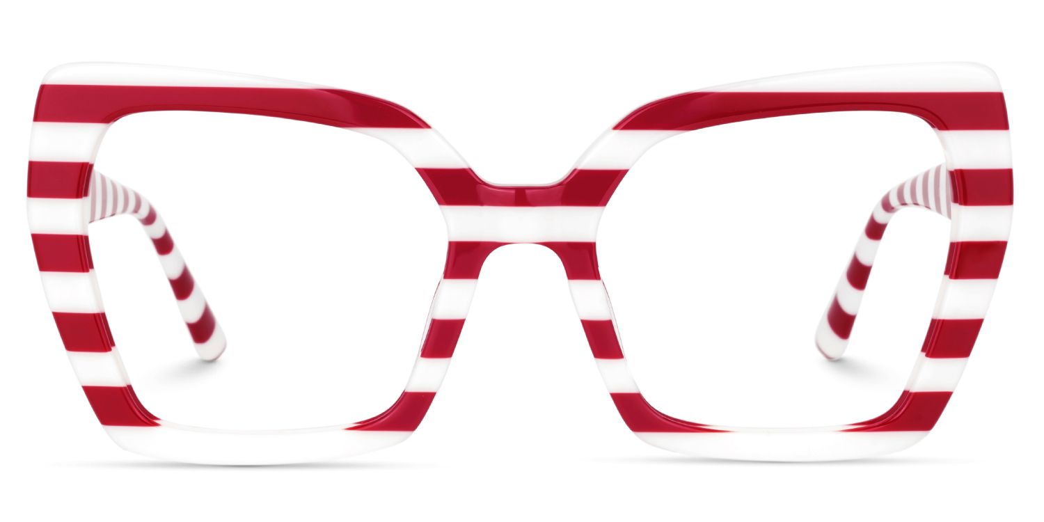 Pavia Butterfly Red Striped Frame Glasses for Women0