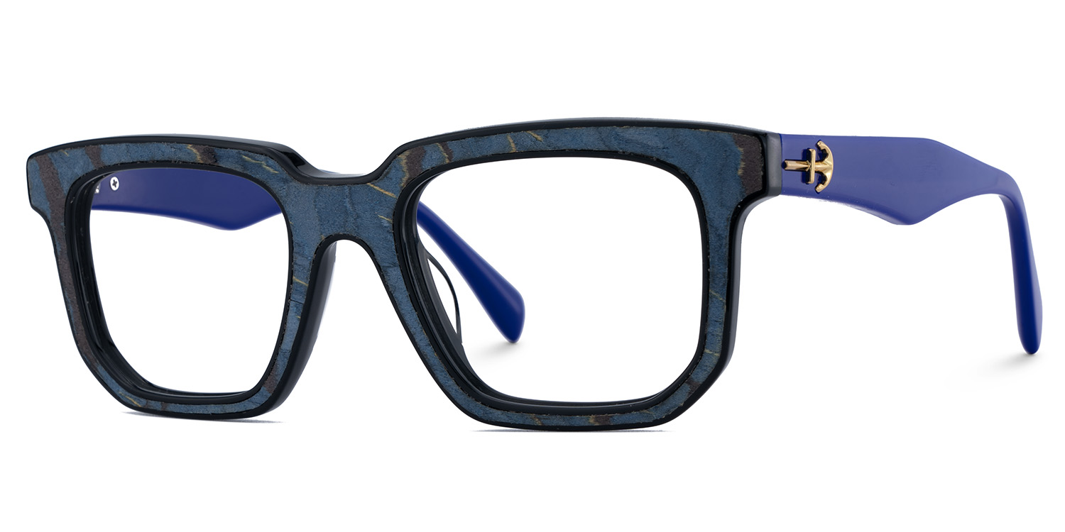 Keylin Rectangle Blue Glasses3