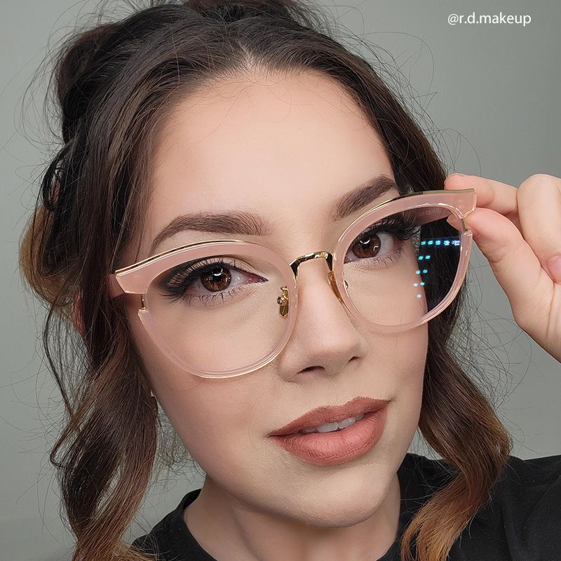 Eleanore Cat Eye Pink Frame Glasses | ZEELOOL UK7