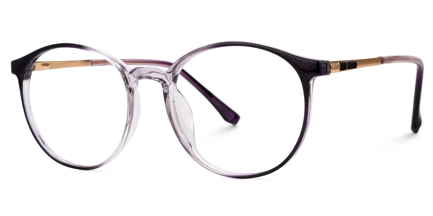Hodges Round Purple Frame Glasses | ZEELOOL UK1