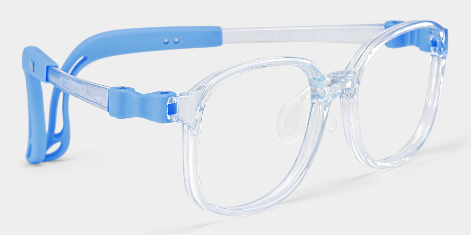 Casey Rectangle Crystal Blue Glasses2