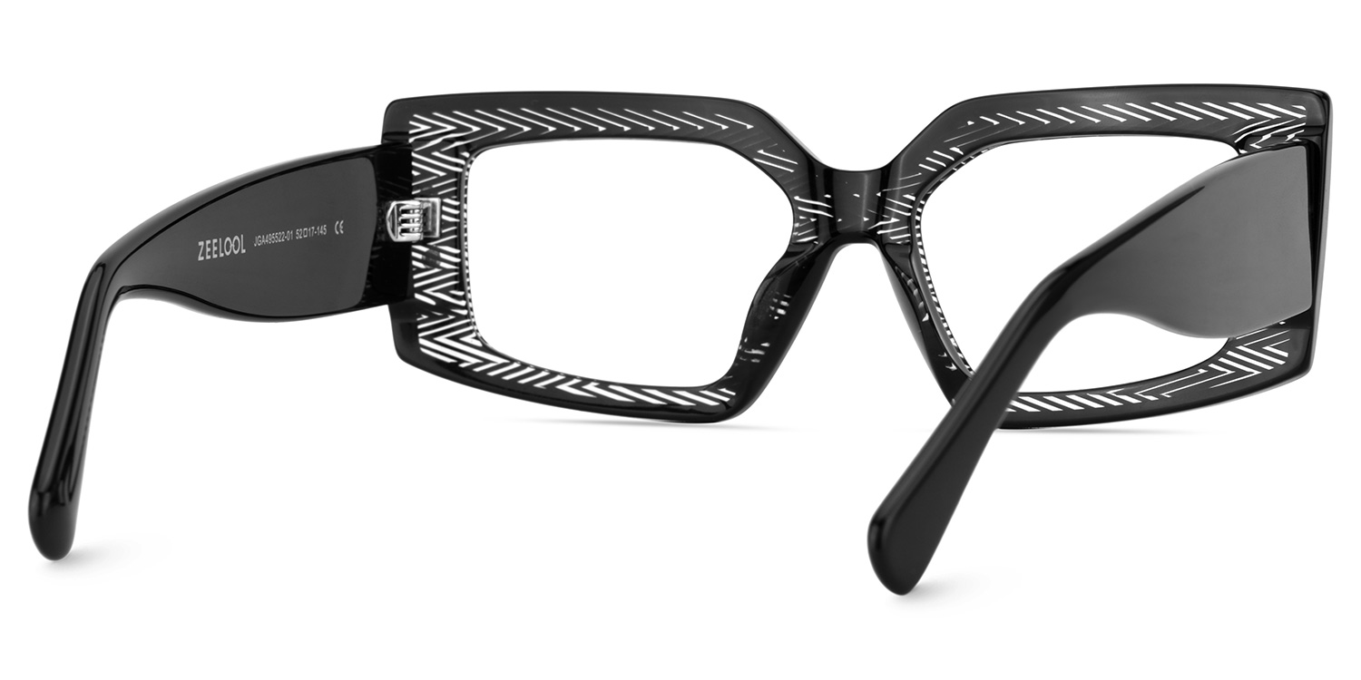 Full Rim Rectangle Eyeglasses In Black Color5