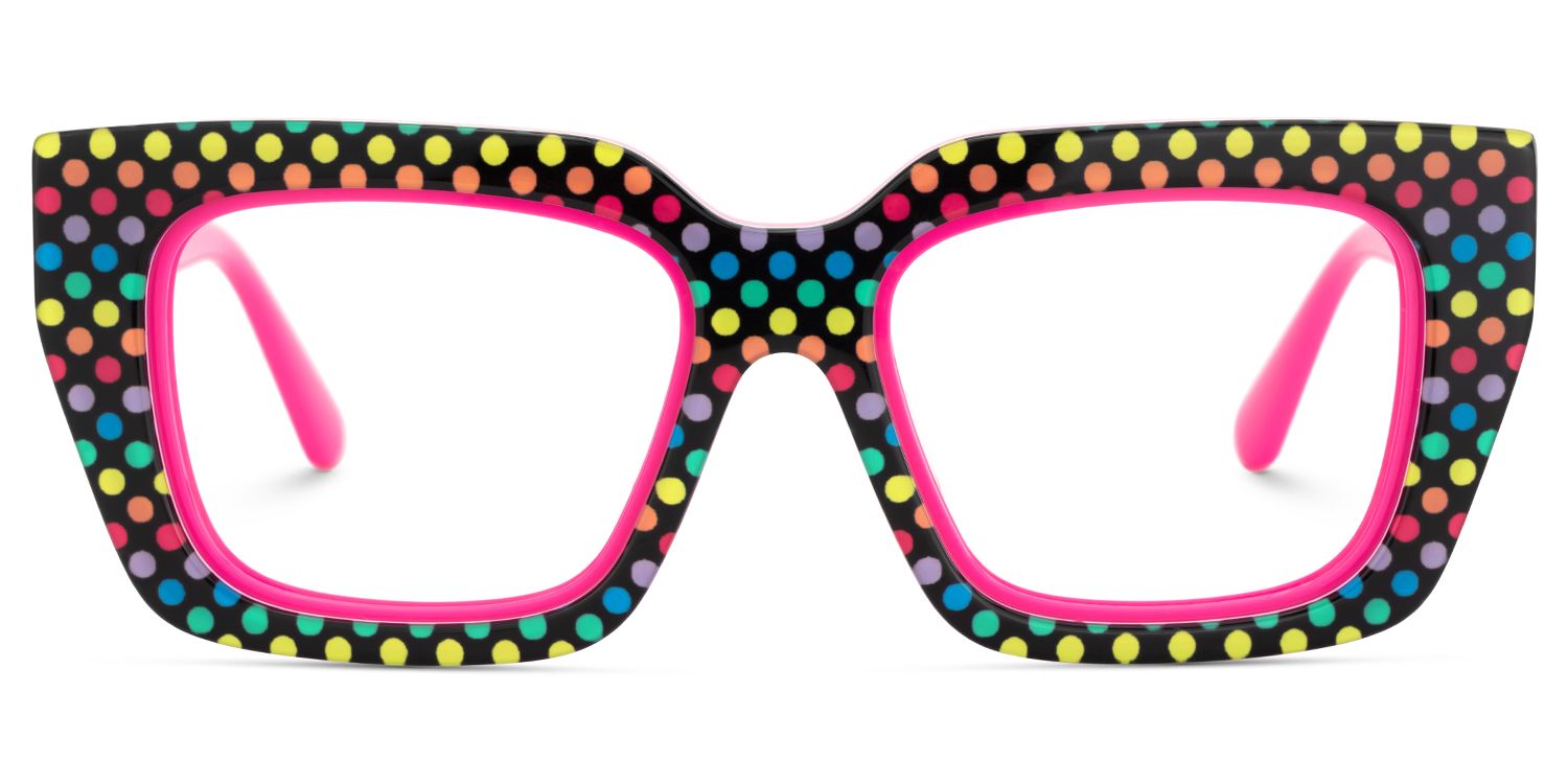 Kent Acetate Rainbow Frame Glasses with Square Shape | ZEELOOL UK2