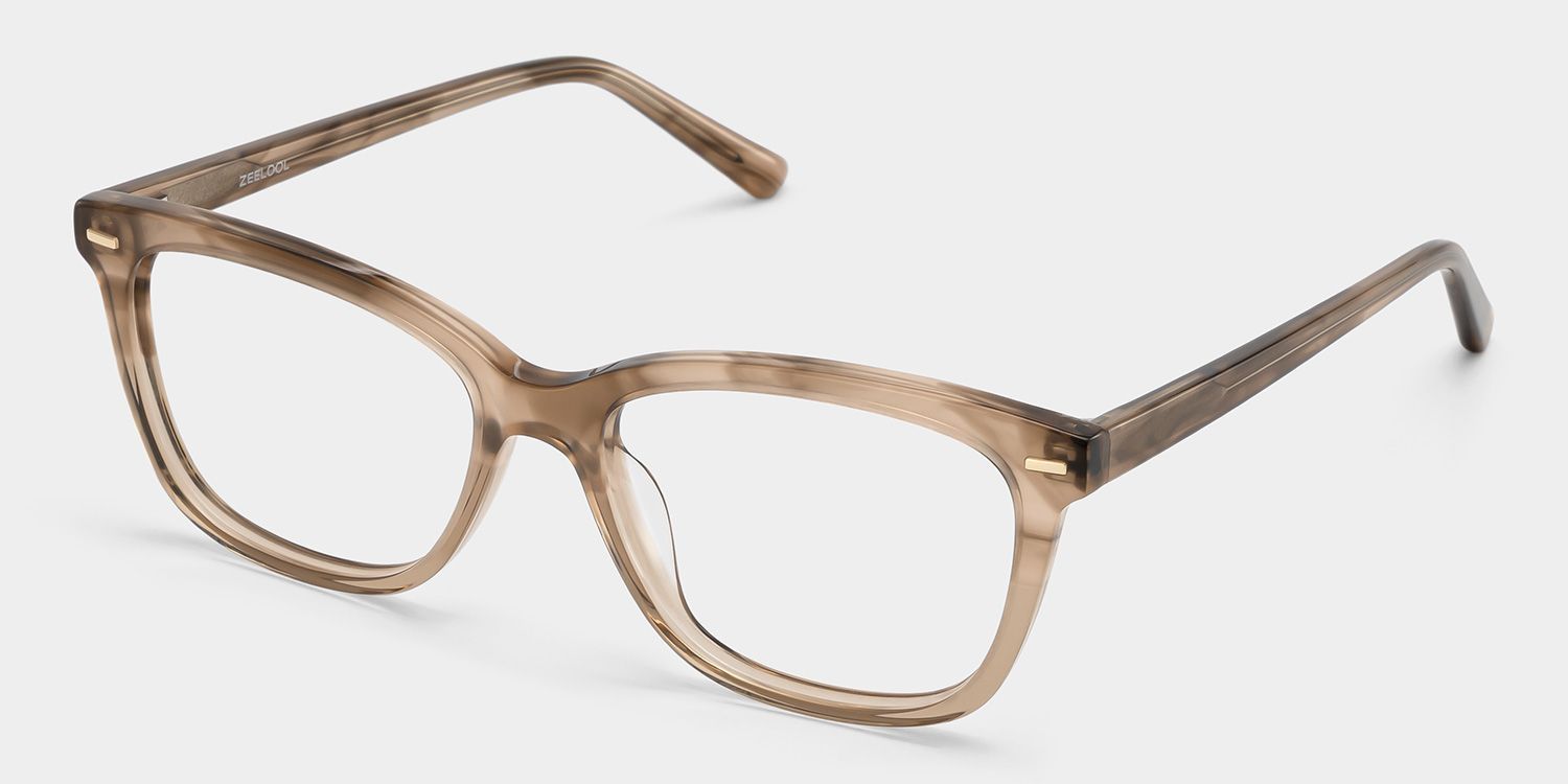 Sawyer Gradient Brown Rectangle Eyeglass Frames | ZEELOOL3