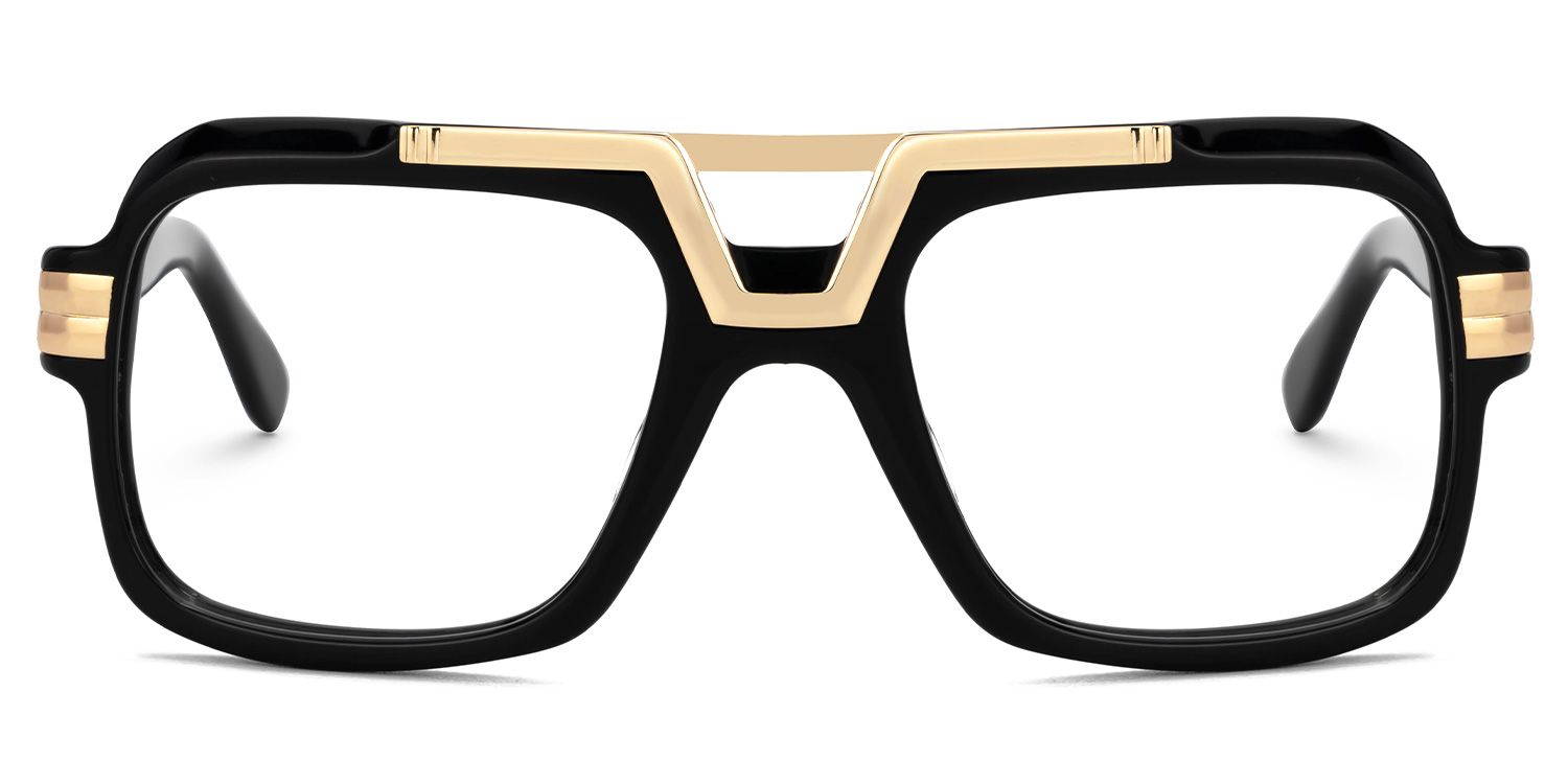 Croswell Acetate Aviator Black Frame Glasses | ZEELOOL UK0