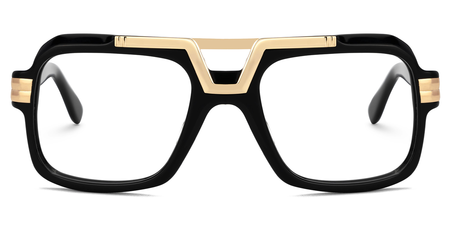 Croswell Acetate Aviator Black Frame Glasses | ZEELOOL UK0