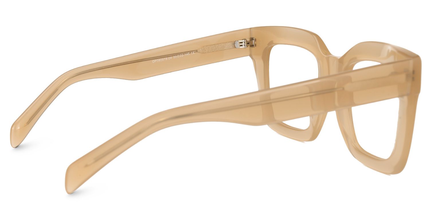 Trinity Square Beige Glasses | ZEELOOL UK3